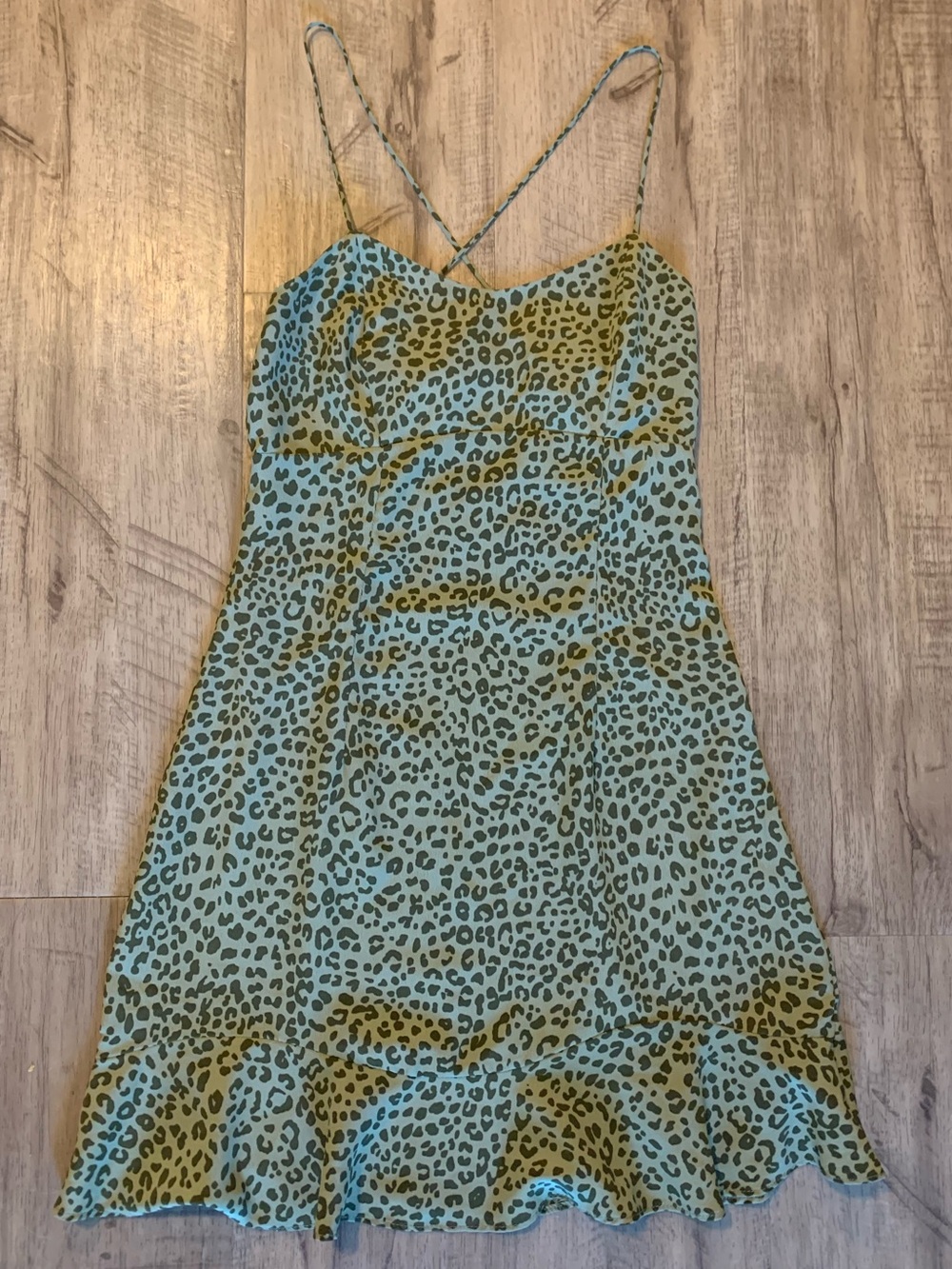 ZARA Olive Cheetah Mini Dress